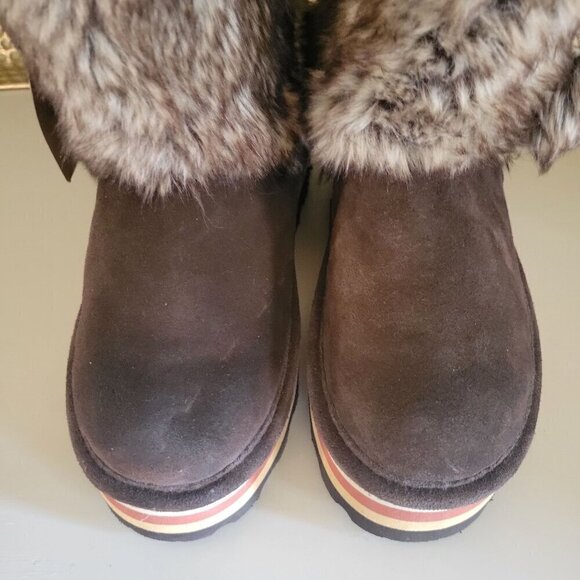 Bearpaw Womens Retro  Tama Boots With Faux Fur Trim & Rubber Sole- US 7 - Picture 8 of 8